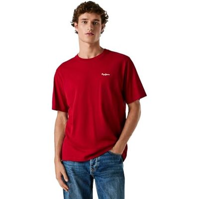 Pepe Jeans herr kontrast Connor t-shirt, röd (vinbär röd) XXL, Röd (vinbär röd), XXL Pepe Jeans herr kontrast Connor t-shirt, röd (vinbär röd) XXL, Röd (vinbär röd), XXL