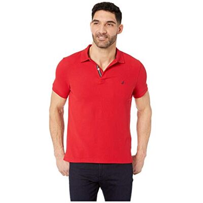 Nautica Men's Slim Fit Short Sleeve Solid Polo Shirt, Red, X-Large Nautica Men's Slim Fit Short Sleeve Solid Polo Shirt, Red, X-Large