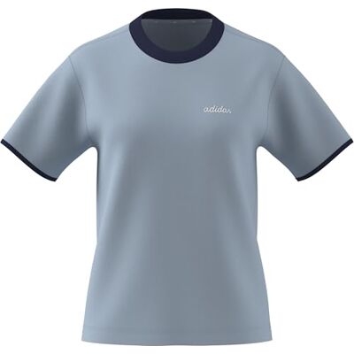 adidas Kobiety Seasonal Essentials Colorpop T-Shirt with Embroidered Graphic, Crystal Sky/white, M adidas Kobiety Seasonal Essentials Colorpop T-Shirt with Embroidered Graphic, Crystal Sky/white, M