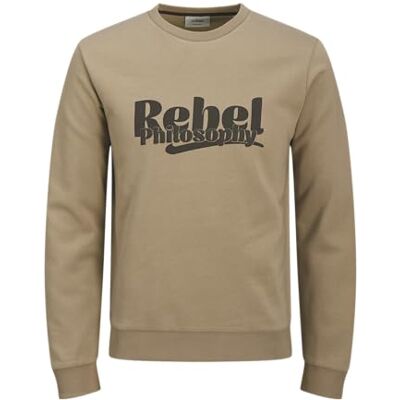 JJ REBEL Jrebrakim Sweat Crew Neck, Rostad cashew, XL JJ REBEL Jrebrakim Sweat Crew Neck, Rostad cashew, XL