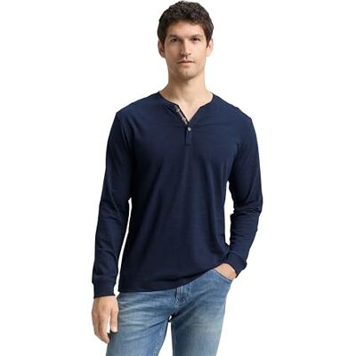 TOM TAILOR Långärmad T-shirt för män, 16692 – marinblå injected, XL TOM TAILOR Långärmad T-shirt för män, 16692 – marinblå injected, XL