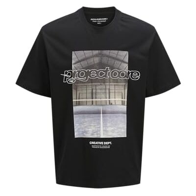 JACK & JONES Jcounion Photograph Tee Ss Crew Neck, svart, M JACK & JONES Jcounion Photograph Tee Ss Crew Neck, svart, M