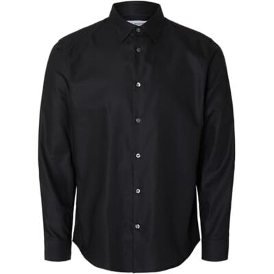 SELECTED FEMME Slhslimclark Shirt Ls Noos, svart, XXL SELECTED FEMME Slhslimclark Shirt Ls Noos, svart, XXL