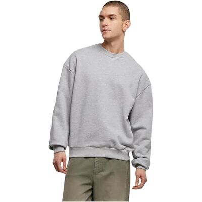 Build Your Brand Ultra Heavy Cotton Crewneck sweatshirt för män, ljunggrå, M Build Your Brand Ultra Heavy Cotton Crewneck sweatshirt för män, ljunggrå, M