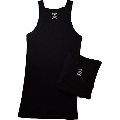2(X)IST 2(X) IST Mens Essential Cotton Square Cut Tank 2-pack, djupsvart, L 2(X)IST 2(X) IST Mens Essential Cotton Square Cut Tank 2-pack, djupsvart, L