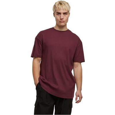 Urban Classics T-shirt för män, ribbade kortärmad ribbad ekologisk bomull, normal passform, storlekar S – 5XL, Körsbär, XL Urban Classics T-shirt för män, ribbade kortärmad ribbad ekologisk bomull, normal passform, storlekar S – 5XL, Körsbär, XL