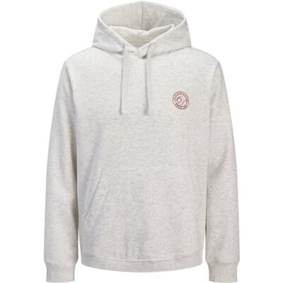 JACK & JONES Jjalliance Sweat Hood, Vit melange, XXL JACK & JONES Jjalliance Sweat Hood, Vit melange, XXL