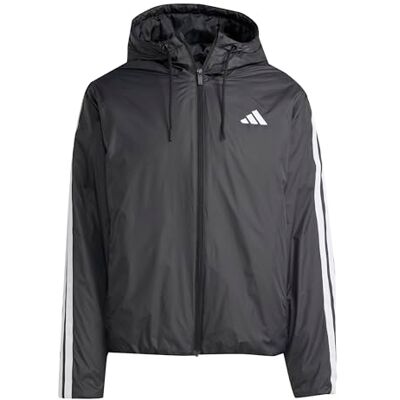 adidas herr Essentials Climawarm 3 Stripes Insulated Hooded Coat, black, L adidas herr Essentials Climawarm 3 Stripes Insulated Hooded Coat, black, L