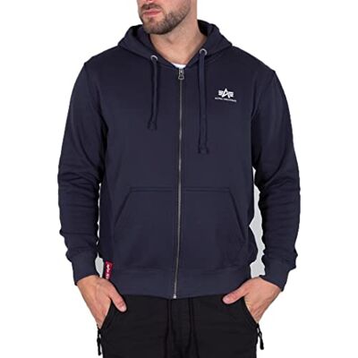 Alpha Industries Basic Zip Hoody SL Hooded Sweat-Huvtröja för män Vintage Grey Alpha Industries Basic Zip Hoody SL Hooded Sweat-Huvtröja för män Vintage Grey