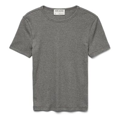 VERO MODA Awirwina Ss O-neck t-shirt Noos, Medium grå melerad, M VERO MODA Awirwina Ss O-neck t-shirt Noos, Medium grå melerad, M