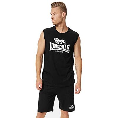 Lonsdale herr Clopton T-shirt, svart/vit, L Lonsdale herr Clopton T-shirt, svart/vit, L
