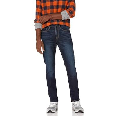 Amazon Essentials Men's Jeans smal passform, Tvättad indigoblå, 36W / 29L Amazon Essentials Men's Jeans smal passform, Tvättad indigoblå, 36W / 29L