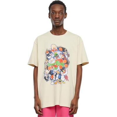 Upscale män T-shirt Space Jam Teamwork oversize Tee Print T-shirt för män, överdimensionerad passform, streetwear, sand, L Upscale män T-shirt Space Jam Teamwork oversize Tee Print T-shirt för män, överdimensionerad passform, streetwear, sand, L