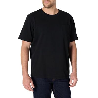 Amazon Essentials mäns Aemn42930 mäns avslappnad passform tungvikt bomullsficka T-shirt (förpackning med 1), Svart, L Amazon Essentials mäns Aemn42930 mäns avslappnad passform tungvikt bomullsficka T-shirt (förpackning med 1), Svart, L
