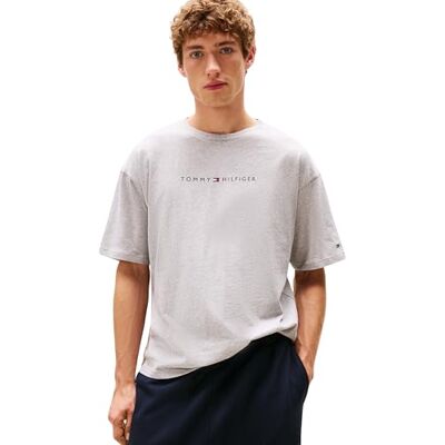 Tommy Hilfiger herr SS TEE CONT. LOGO UM0UM03685 S/S t-shirt, grå, XS, Grå (ljusgrå ljung), XS Tommy Hilfiger herr SS TEE CONT. LOGO UM0UM03685 S/S t-shirt, grå, XS, Grå (ljusgrå ljung), XS