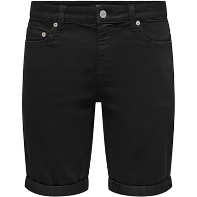 Only & Sons ONSPLY Jog BLK 0280 PIM DNM shorts NOOS, Svart denim, M Only & Sons ONSPLY Jog BLK 0280 PIM DNM shorts NOOS, Svart denim, M