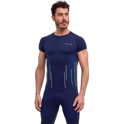 FALKE herr Baselayer-Shirt Warm Round Neck M S/s Ts funktionsmaterial snabbtorkande 1 styck, blå Space Blue 6116 trend, M FALKE herr Baselayer-Shirt Warm Round Neck M S/s Ts funktionsmaterial snabbtorkande 1 styck, blå Space Blue 6116 trend, M