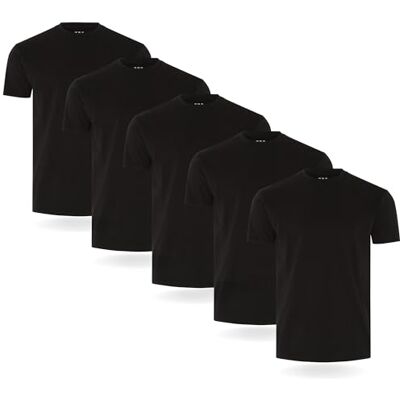 FM London herr T-tröja (3/5-pack) Mens T Shirt, Svart (5-pack), XL FM London herr T-tröja (3/5-pack) Mens T Shirt, Svart (5-pack), XL