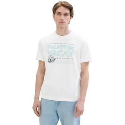 TOM TAILOR T-shirt för män, 20000 – vit, M TOM TAILOR T-shirt för män, 20000 – vit, M