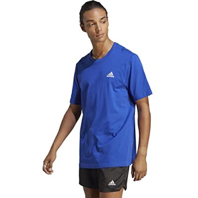 adidas För Män Essentials Single Jersey Embroidered Small Logo Tee, Semi Lucid Blue, S adidas För Män Essentials Single Jersey Embroidered Small Logo Tee, Semi Lucid Blue, S