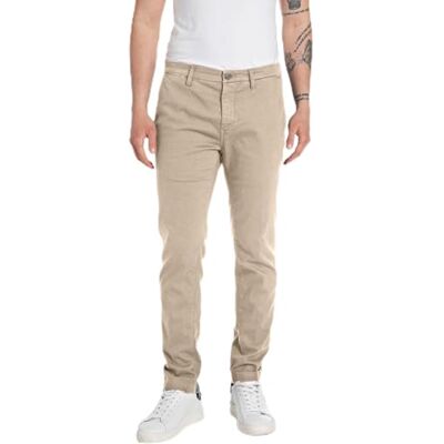 Replay Slim fit Chino Jeans Zeumar X-Lite Plus-kollektion, 225 Sahara, 34W x 34L Replay Slim fit Chino Jeans Zeumar X-Lite Plus-kollektion, 225 Sahara, 34W x 34L