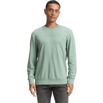 TOM TAILOR Sweatshirt för män, 22577 – Dust Green, S TOM TAILOR Sweatshirt för män, 22577 – Dust Green, S