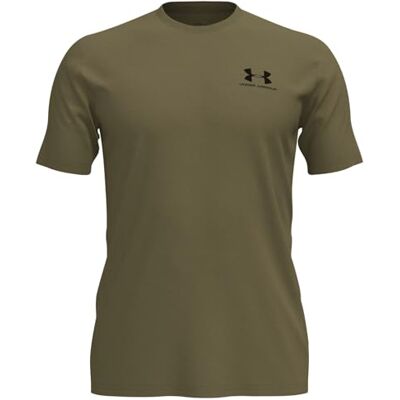 Under Armour Herr T-Shirt Ample Avec Logo Sur La Poitrine Gauche, Marine OD Green/Black, L Under Armour Herr T-Shirt Ample Avec Logo Sur La Poitrine Gauche, Marine OD Green/Black, L