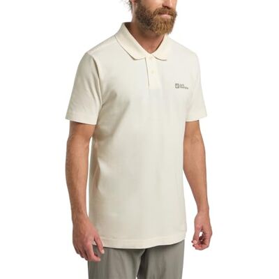 Jack Wolfskin Essential Polo M, Bomull vit, M Jack Wolfskin Essential Polo M, Bomull vit, M