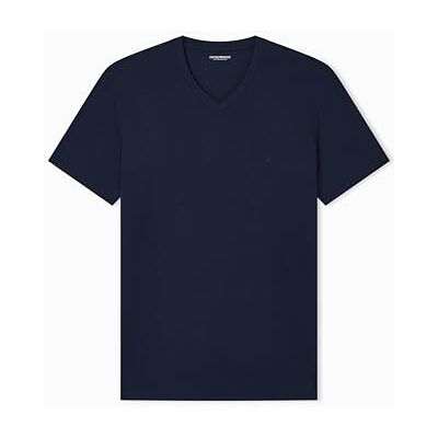 Giorgio Armani mjuk modal v-ringad t-shirt blå L anpassad passform, BLÅ, L Giorgio Armani mjuk modal v-ringad t-shirt blå L anpassad passform, BLÅ, L