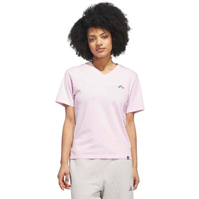 adidas Kobiety SUMMER SLIDE GRAPHIC VNECK T-SHIRT, clear pink, S adidas Kobiety SUMMER SLIDE GRAPHIC VNECK T-SHIRT, clear pink, S
