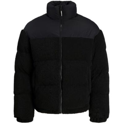 JACK & JONES Jcoflare teddy pufferjacka, svart, XL JACK & JONES Jcoflare teddy pufferjacka, svart, XL