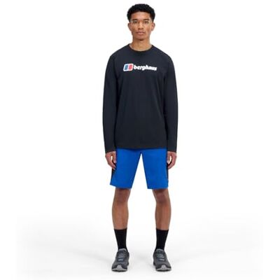 Berghaus T-shirt med stor logotyp för män, svart/svart, L Berghaus T-shirt med stor logotyp för män, svart/svart, L