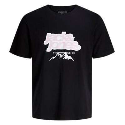 JACK & JONES Jcoflare Front Tee Ss Crew Neck FST, svart, M JACK & JONES Jcoflare Front Tee Ss Crew Neck FST, svart, M