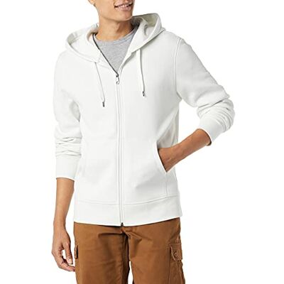 Amazon Essentials Men's Fleecetröja med hel dragkedja (finns i Big & Tall), Vit, L Amazon Essentials Men's Fleecetröja med hel dragkedja (finns i Big & Tall), Vit, L
