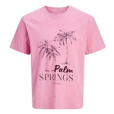 JACK & JONES Jjlarri Tee Ss Crew Neck Pls – Plus Size, Prisma rosa, 6XL JACK & JONES Jjlarri Tee Ss Crew Neck Pls – Plus Size, Prisma rosa, 6XL