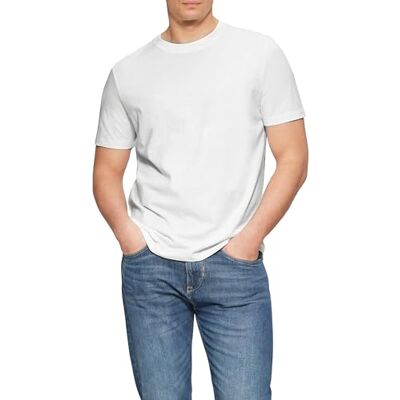 s.Oliver Slub T-shirt för män, Vit, XXL s.Oliver Slub T-shirt för män, Vit, XXL