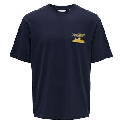 Only & Sons Onsrylan Life RLX Ss Tee Vd T-shirt, marinblå blazer, M Only & Sons Onsrylan Life RLX Ss Tee Vd T-shirt, marinblå blazer, M