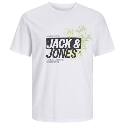 JACK & JONES Jjjaxon Tee Ss Crew Neck, Vit, S JACK & JONES Jjjaxon Tee Ss Crew Neck, Vit, S