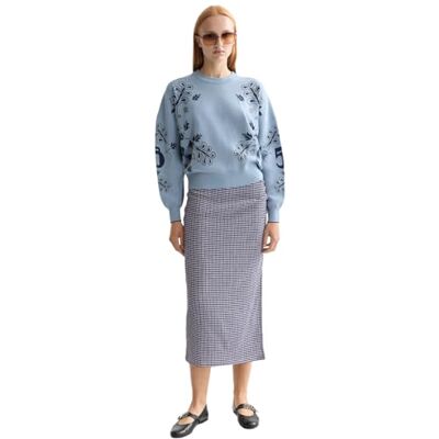Scotch & Soda Avslappnad Jacquard Pullover, Bleknad denim V441, XL Scotch & Soda Avslappnad Jacquard Pullover, Bleknad denim V441, XL