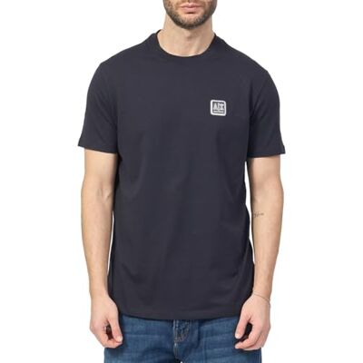 Giorgio Armani Men's Utility Edge, sustainable, ekologiskt läderlogotyp, normal passform, blå, S, djup marin, S Giorgio Armani Men's Utility Edge, sustainable, ekologiskt läderlogotyp, normal passform, blå, S, djup marin, S
