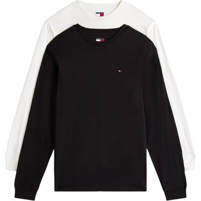 Tommy Jeans herr TJM Slim 2PACK L/S EXT DM0DM22148 L/S t-shirt, multi (svart/cru), XS, Multi (svart/cru), XS Tommy Jeans herr TJM Slim 2PACK L/S EXT DM0DM22148 L/S t-shirt, multi (svart/cru), XS, Multi (svart/cru), XS