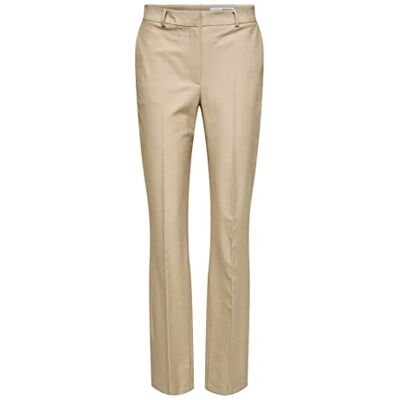 SELECTED FEMME bestseller a/s SLFELIANA MW Straight Pant B NOOS byxor, nomad/detalj:melange, 36/32, Nomad/detaljer: melerad, 36W x 32L SELECTED FEMME bestseller a/s SLFELIANA MW Straight Pant B NOOS byxor, nomad/detalj:melange, 36/32, Nomad/detaljer: melerad, 36W x 32L