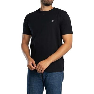 GANT tryckt arkivsköld T-shirt, svart, M GANT tryckt arkivsköld T-shirt, svart, M