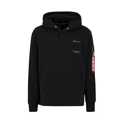 Alpha Industries Patch Hoody LF Hoodie för män Black Alpha Industries Patch Hoody LF Hoodie för män Black
