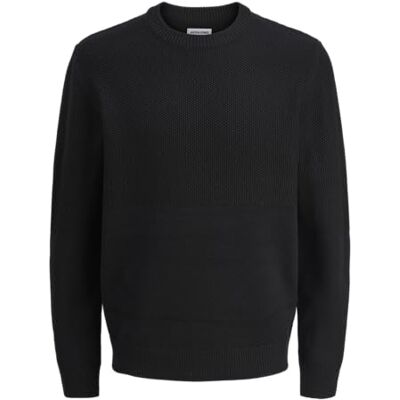 JACK & JONES Jjcarl stickad crew neck, svart, XXL JACK & JONES Jjcarl stickad crew neck, svart, XXL
