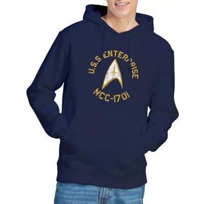Star Trek Collegiate unisex huvtröja, marinblå, XX-Large, Marinblått Xsp, XXL Star Trek Collegiate unisex huvtröja, marinblå, XX-Large, Marinblått Xsp, XXL