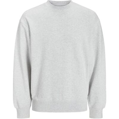 JACK & JONES JACK&JONES Jjecharge Sweat Crew Neck Noos, Vit melange, XXL JACK & JONES JACK&JONES Jjecharge Sweat Crew Neck Noos, Vit melange, XXL