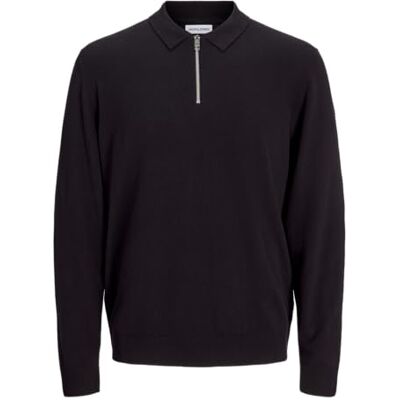 JACK & JONES JACK&JONES JJEEMIL stickad polo halv dragkedja LS NOOS, svart, XS JACK & JONES JACK&JONES JJEEMIL stickad polo halv dragkedja LS NOOS, svart, XS