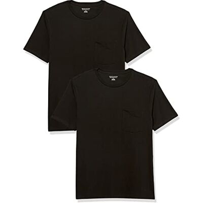 Amazon Essentials Herr Slim-Fit kortärmad T-shirt med rund hals, 2-pack, svart, Medium Amazon Essentials Herr Slim-Fit kortärmad T-shirt med rund hals, 2-pack, svart, Medium