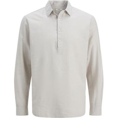JACK & JONES herr Jprblåsummer tunika L/S skjorta SMU, Silverfoder, L JACK & JONES herr Jprblåsummer tunika L/S skjorta SMU, Silverfoder, L